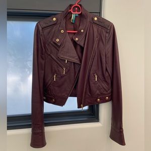 Maroon Truth + Pride leather jacket